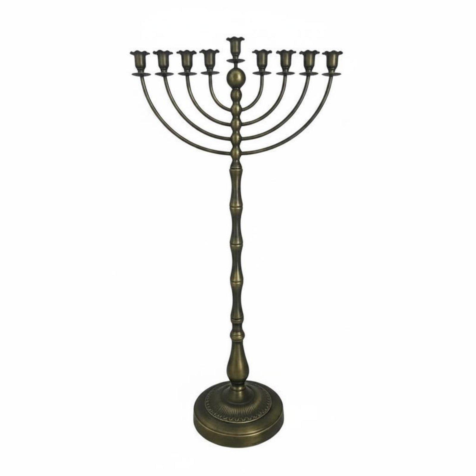 Home Decor - Antik Bronz Menora Standı Metal Yapı