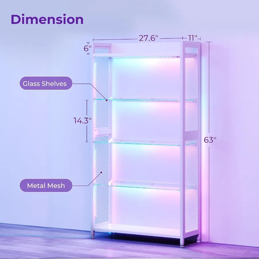 Açık Cam Raflı Vitrin, RGB Işı - Lighting incelemesi ve fiyatı