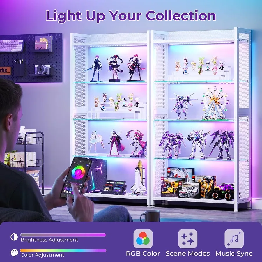 Açık Cam Raflı Vitrin, RGB Işı - Lighting incelemesi ve fiyatı